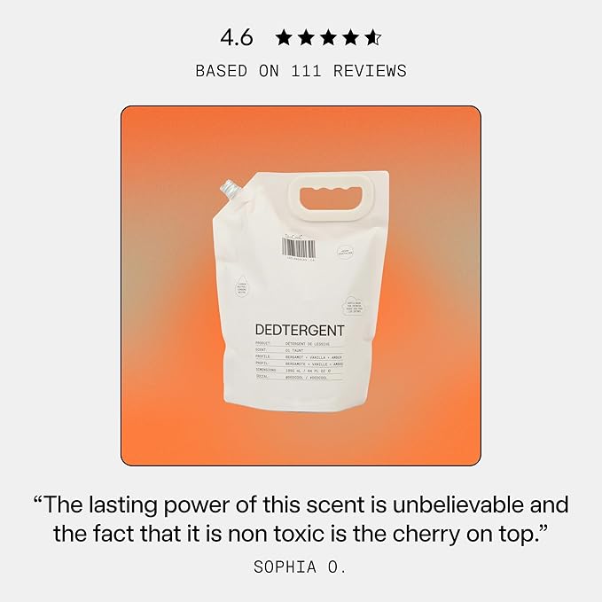 DedCool Liquid Laundry Detergent in 01 Taunt | Luxurious Scent | Stain-Removing Formula | Infused with Natural Essential Oils | Non-Toxic | Up to 120 Washes | 64 fl oz