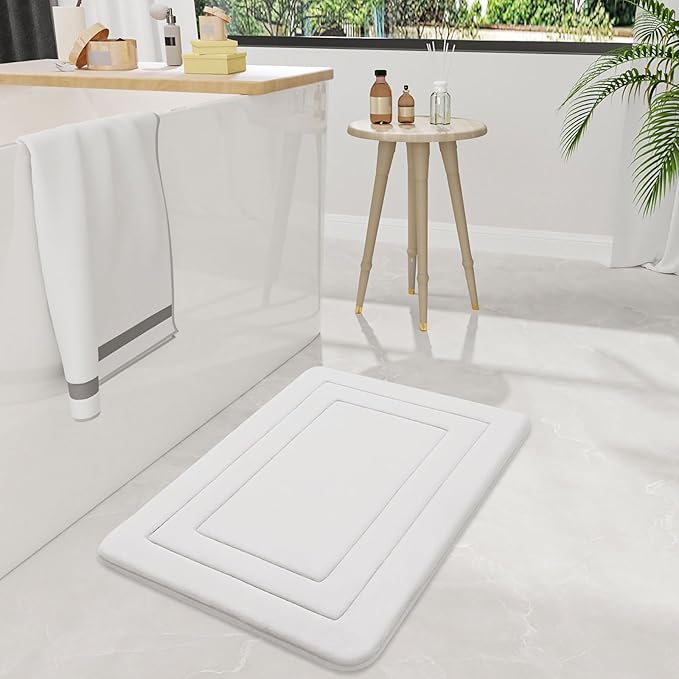 Arotive Memory Foam Bathroom Rug Mat 70x24, Ultra Soft and Absorbent Bath Mat, Machine Wash Dry, Comfortable Bath Rug Carpet for Bathroom Floor, Tub and Shower, Ivory