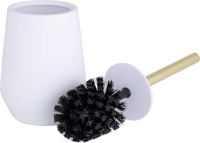 Bath Bliss Soft Toilet Brush | Bathroom Cleaning | Rust Resistant | 360 Degree Bristle Brush | White