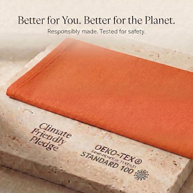 Urban Villa Kitchen Towels 100% Cotton Dish Towels for Kitchen(Set of 6)20”x30” Dish Cloths Highly Absorbent Kitchen Linen Set with Hanging Loop Perfect for Drying Dishes Cleaning Hand Towels – Orange