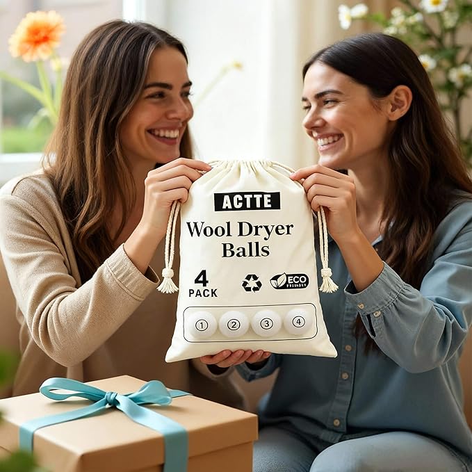 Wool Dryer Balls Laundry, XL(2.7") 4 Pack, Premium Fabric Softener Ball, Reusable, Anti Static, Chemical Free Natural Wool Balls for Dryer, Laundry Dryer Balls โ 100% New Zealand Wool