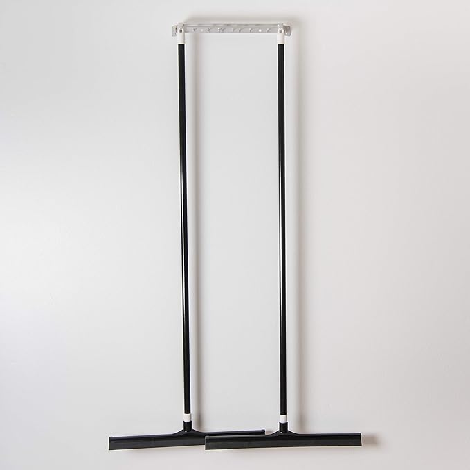 SPARTA 3656803 Plastic Floor Squeegee, Shower Squeegee, Heavy Duty Squeegee With Rubber Blade For Windows, Glass, Shower Doors, Floors, Windshields, 24 Inches, Black, (Pack of 6)