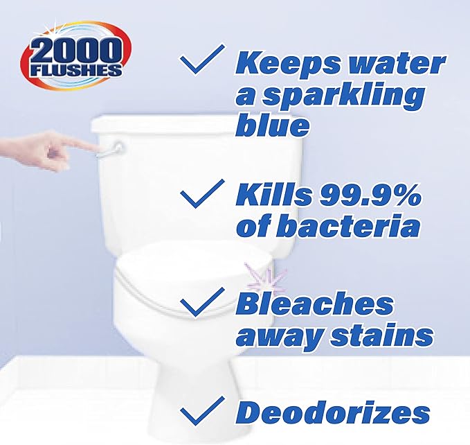 2000 FLUSHES-208017 Blue Plus Bleach Automatic Toilet Bowl Cleaner, 3.5 OZ ( Pack Of 12 )