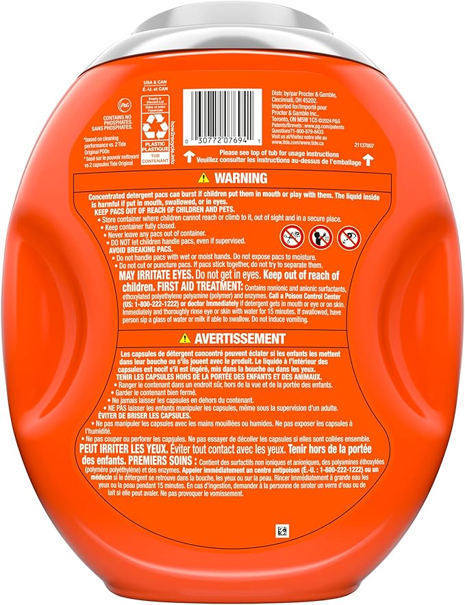 Tide Power Pods with Febreze Laundry Detergent Pacs, 63 Count, Botanical Rain Scent, All-Day Freshness