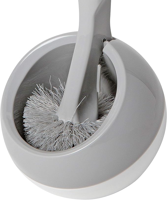 Bath Bliss Quarter Note Bathroom Toilet Brush | Dimensions : 4.72" L x 4.72" W x 14.57" H | Bathroom Clean | Rust Proof Material | Durable | Compact Design | Grey