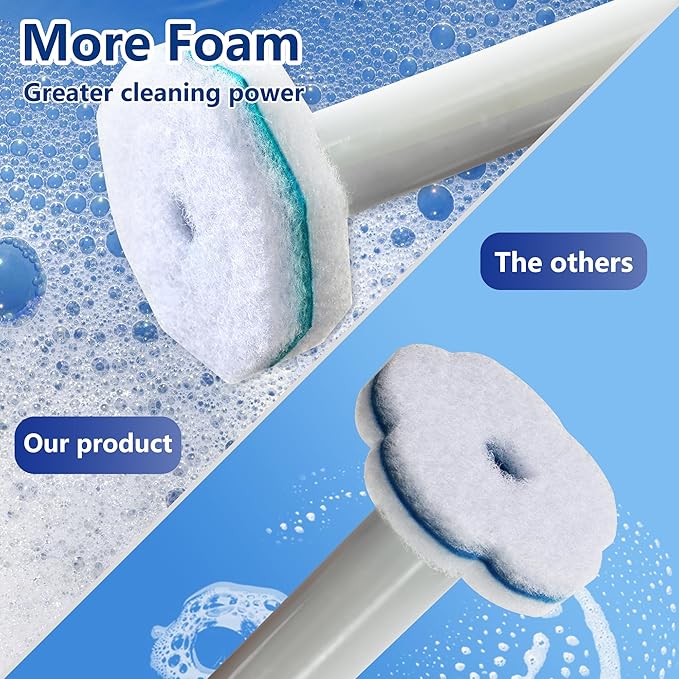 Disposable Toilet Wand with 42 Clorox Compatible Refills, Wall Mount T-oilet Bowl Holder Set, Toilet Scrubber Kit for Bathroom, Sink & Bathtub (Rainforest Scent)