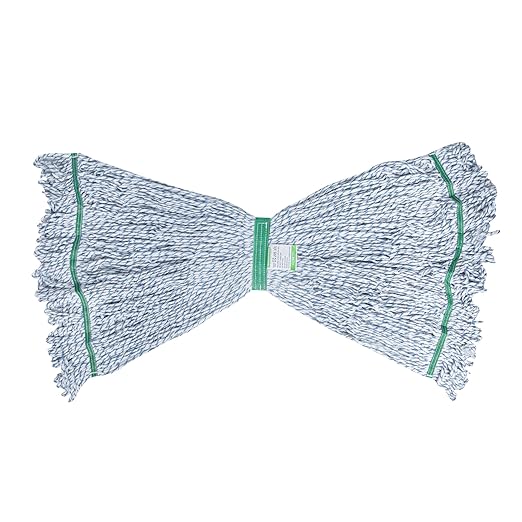 Restaurantware-MOP HEAD ONLY: Clean Tek Professional 24 Ounce Wet Mop Head, 1 Looped End Finish - Handle Sold Separately, 1.25 Inch Headband, Cotton Blend Blue Replacement, Reusable