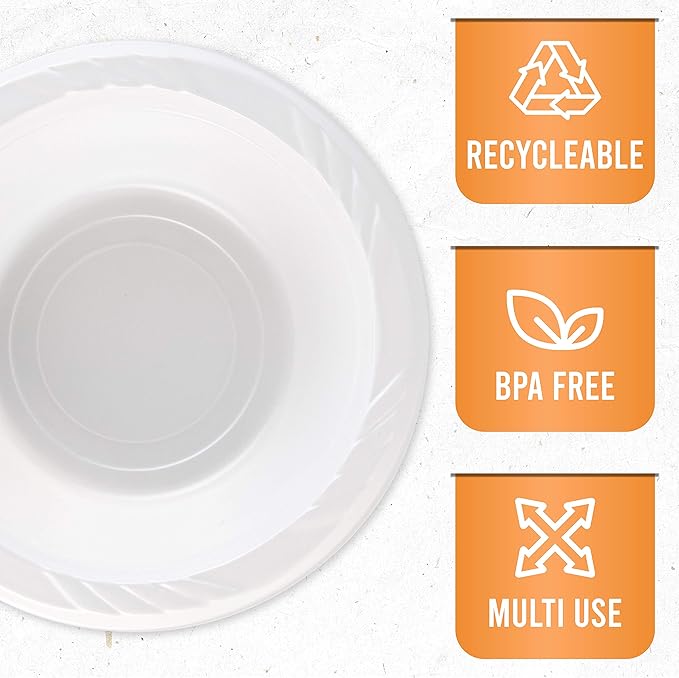 100 Count Disposable 5 ounce White Plastic Dessert Bowls