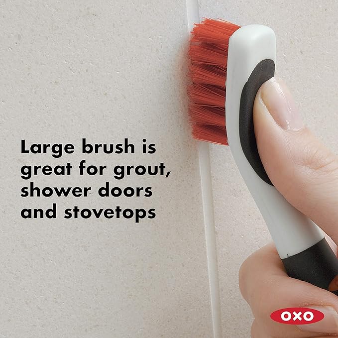 Unger 2-in-1 Grout and Corner Scrubber Brush Tool & OXO Good Grips Deep Clean Brush Set