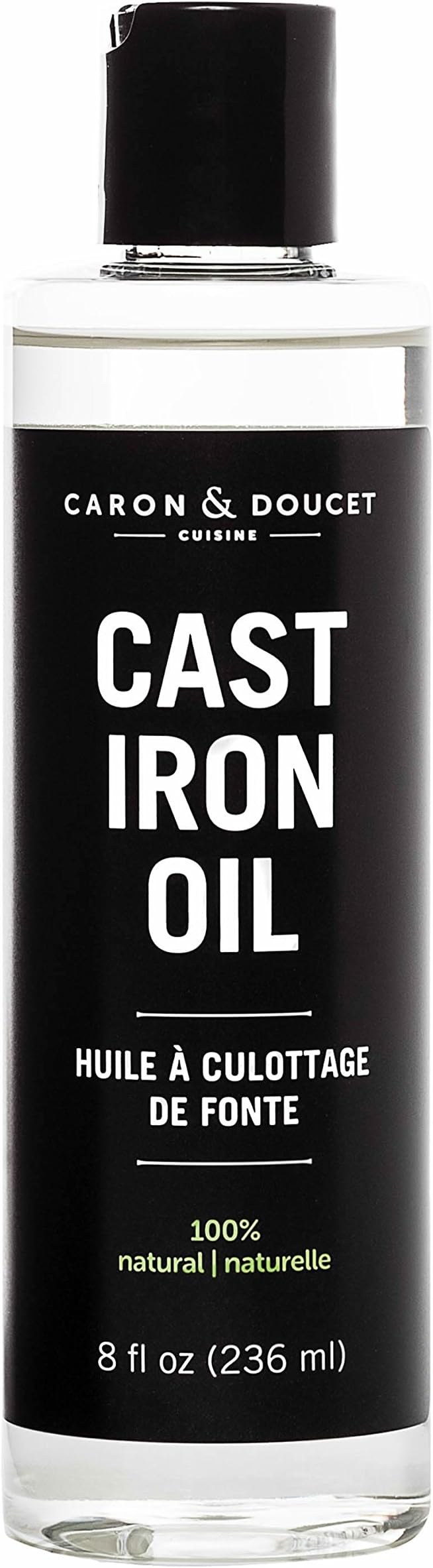 CARON & DOUCET - Cast Iron Seasoning & Cleaning Oil | 100% Plant-Based & Food Grade! | Best for Seasoning, Restoring, Curing and Care (8oz)