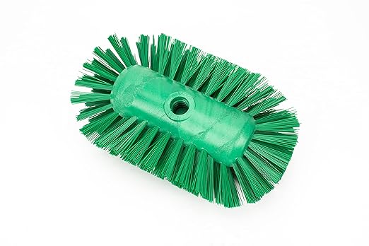 SPARTA Tank and Kettle Scrub Brush Heavy-Duty Tile Brush, Color-Coded and Handle Compatible (Sold Separately) for Optimal Access In Spacious Containers, Plastic, 5.5 X 9.5 Inches, Green, (Pack of 2)