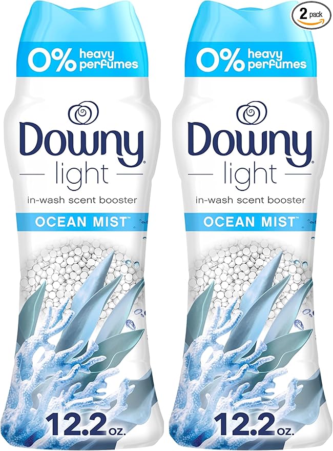Downy Scent Booster Beads | Ocean Mist | 12.2 oz | Pack of 2 | No Heavy Perfumes