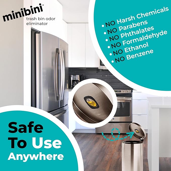 Flint MiniBini Odor Eliminating Device, 30 Day Kitchen, Bathroom, and Garbage Can Deodorizer with Fresh Lemon Scent