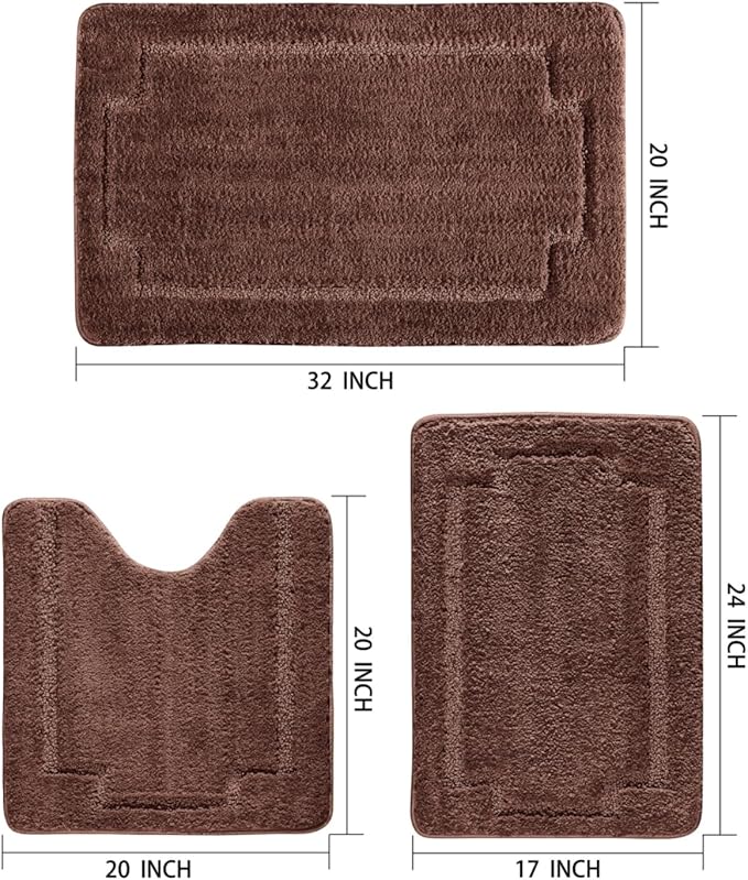 Bath Rugs Bathroom Mat Soft Absorbent Plush Shaggy Soft Floor Non Slip Shower Bath Tub Machine Washable