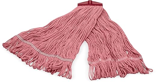 Carlisle FoodService Products Mop Head with ACME Threaded Connection, Color Coded Synthetic Blend, Red