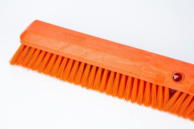 SPARTA 41891EC24 Omni Sweep Plastic Push Broom Head, Heavy Duty, Industrial Broom with Color Code System for Outdoor, Indoor, Garage, Concrete, Patio, Kitchen, Bathroom, 24 Inches, Orange (Pack of 3)
