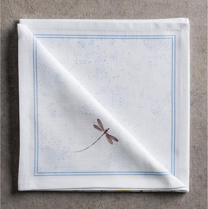 Maison d' Hermine 100% Cotton Cloth Napkins Set of 4 Everyday Reusable Square Napkins Cloth Washable Dinner Party Wedding Restaurant Hotel Kitchen Spring Summer (Fleurs De Mai, 20" x 20")