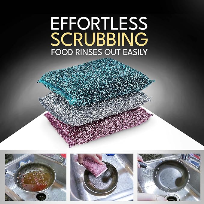 Antimicrobial Sponges Assorted Colors (Colors May Vary) Pack of (16)