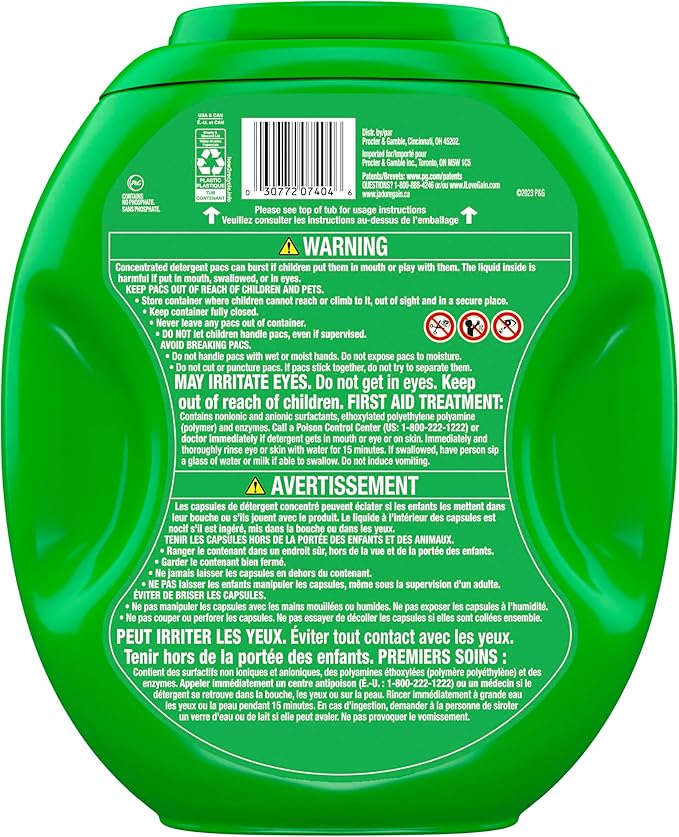 Gain Flings Liquid Washing Detergent Pacs, Now with Odor Defense + Color Guard, Waterfall Delight Scent, 4-In-1 Liquid Laundry Detergent Pods, Clean & Fresh, 112 Count (Packaging May Vary)