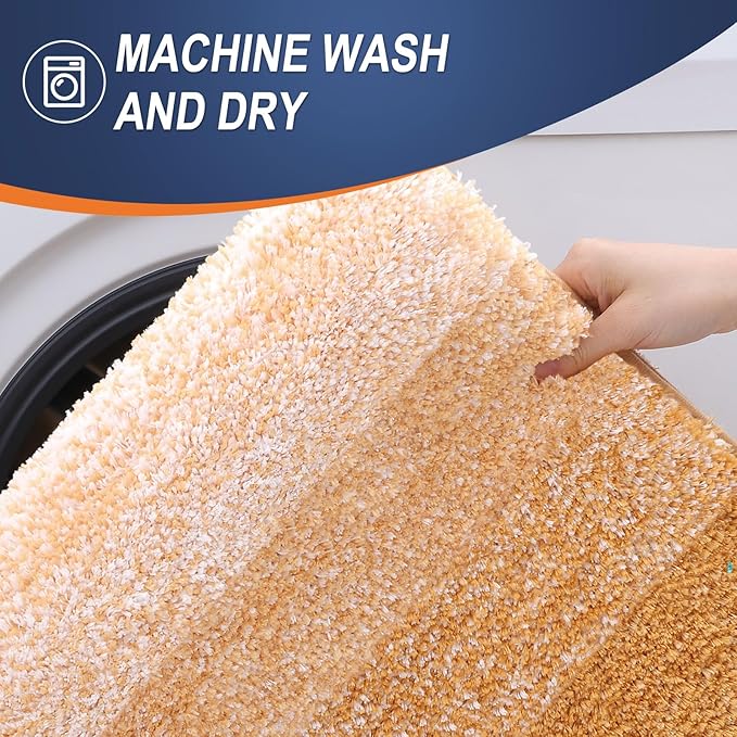 OLANLY Large Bathroom Rugs Mat 45x27, Extra Soft Absorbent Microfiber Bath Rugs, Rubber Backing, Quick Dry, Washable Bath Mats for Bathroom, Tub and Shower, Home Decor Accessories, Golden Yellow