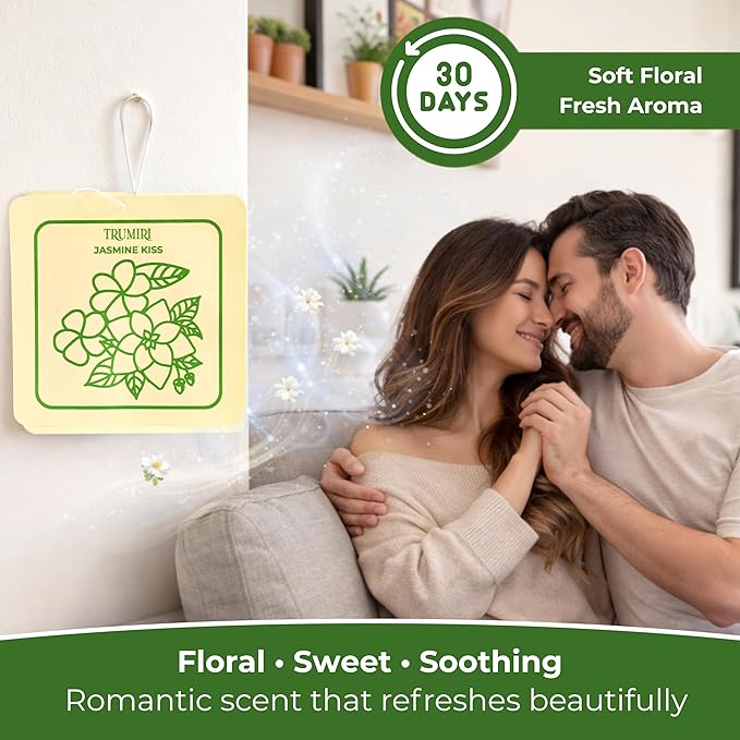 Jasmine Kiss - Room Deodorizer Gel Odor Eliminator For Home - Pack Of 3 - Bathroom Air Freshener Odor Absorber - Long Lasting Non Plug In Strong Scent For Kitchen Trash Basement Rv Closet Smell