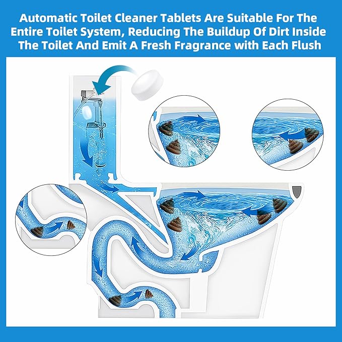 G · PEH Toilet Bowl Cleaner Tablets 40 Pack, Long-Lasting Drop-in Toilet Tank Cleaner,Fresh Scent - Deodorizing & Descaling, Continuous Cleaning for All Toilets get a Fresh Bathroom