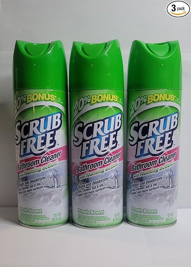 Scrub Free Bathroom Cleaner, Fresh Scent, 12 oz Bottles, 3 Pack