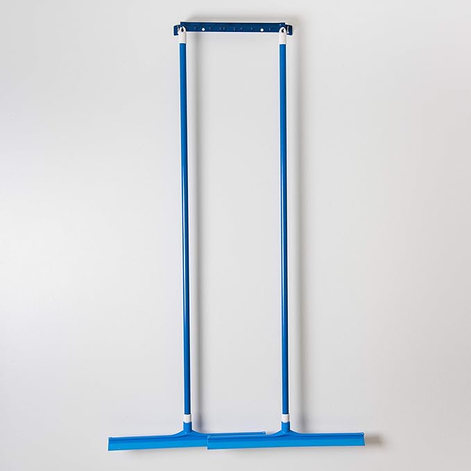 SPARTA 3656714 Plastic Floor Squeegee, Shower Squeegee, Heavy Duty Squeegee with Rubber Blade for Windows, Glass, Shower Doors, Floors, Windshields, 20 Inches, Blue (Pack of 2)