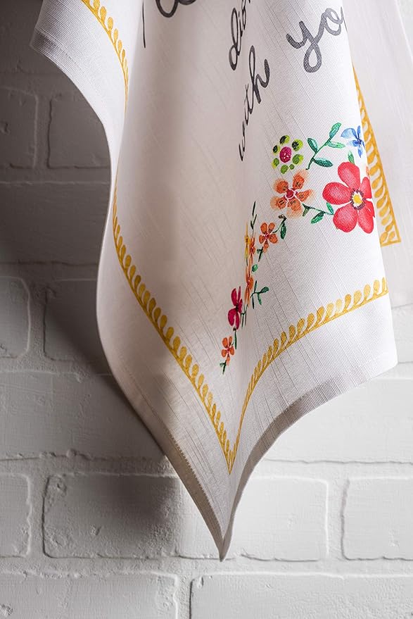 Maison d' Hermine Kitchen Towels Set of 3 100% Cotton 27.50" x 20" Reusable Cloth Dish Towels Absorbent with Hanging Loop for Kitchen Farmhouse Hotel Spring Summer - Happy Florals - Sweety