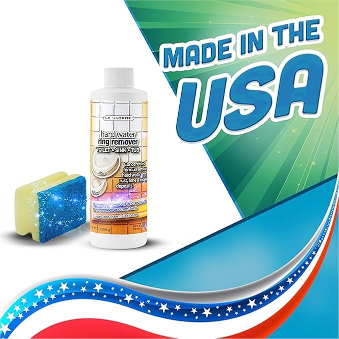 Toilet Bowl Stain Remover | Porcelain Sink, Tub & Bowl | Concentrated Formula Removes Hard Water Rings, Rust, Lime & Mineral Deposits | Septic Safe | Citrus Scent 9 oz