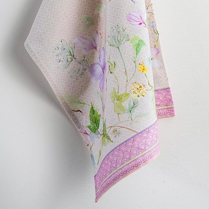 Maison d' Hermine Kitchen Towels Set of 3 100% Cotton 27.50" x 20" Reusable Cloth Tea Dish Towels Absorbent with Hanging Loop for Kitchen Farmhouse Hotel Spring Summer - Magnolia Mornings