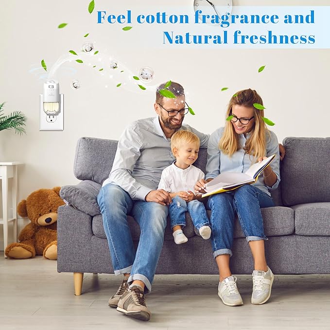 Plug In Air Freshener Refills for Home - Palo Santo & Eucalyptus Sage, Baby Powder Scent for Office & Bathrooms, 12 Count, 7.92 Fl Oz, Compatible with Air Wick & Glade, Not Include Glade Plus