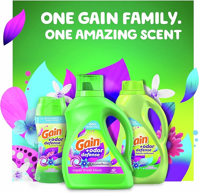 Gain Dryer Sheets Plus Odor Defense, Super Fresh Blast Scent, 240 Count, Helps fight static and odor, laundry sheets