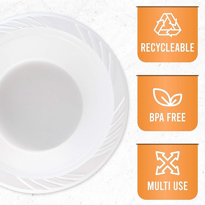 400 Count Disposable 12 ounce White Plastic Soup Bowls