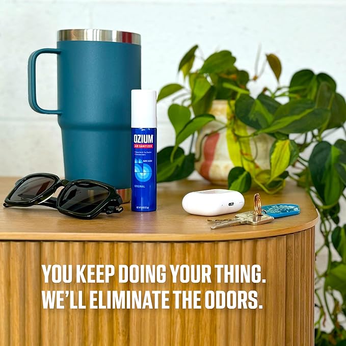 Ozium 0.8 oz. Air Sanitizer & Odor Eliminator for Homes, Cars, Offices and More, Vanilla Scent, Pack of 6