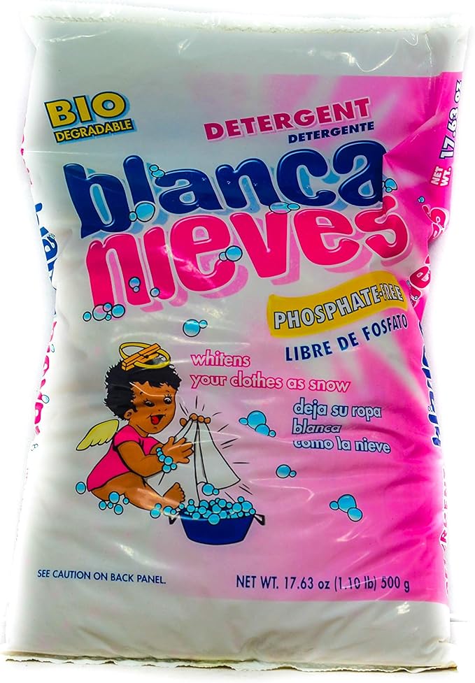 BLANCA NIEVES Powder Laundry Detergent - Phosphate FREE | Biodegradable - 17.63 Oz. (500 g) Package (6)