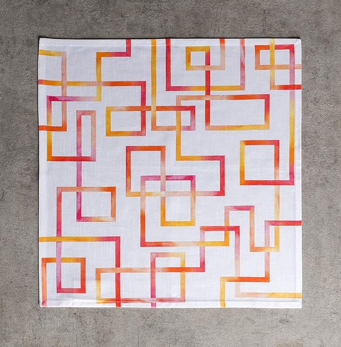 Maison d' Hermine 100% Cotton Cloth Napkins Set of 4 Everyday Reusable Square Napkins Cloth Washable Dinner Party Wedding Restaurant Hotel Kitchen Spring Summer (Summer Maze, 20" x 20")