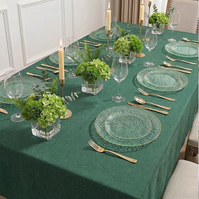 R-kay 100 Pack Green Plastic Plates - 6 Inch Hammered With Gold Rim, Sturdy, Durable And Extra Heavy duty Green Dessert Plates Disposable - Ideal For Appetizer And And For Desserts.
