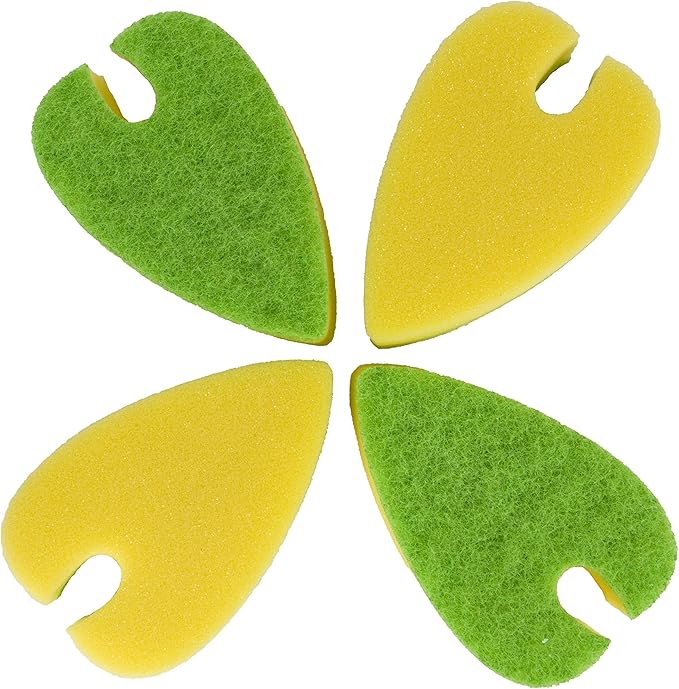 Evriholder Quick Dry Kitchen Sponges, Dual-Sided, Leaf Design for Scrubbing Dishes and Pots, Hangs from Sink Faucet to Dry, Helpful Silverware Cleaning Slot, Long-Lasting, 8 Pack
