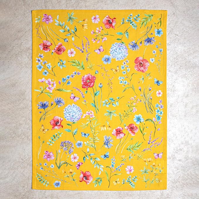 Maison d' Hermine Kitchen Towels Set of 3 100% Cotton 27.50" x 20" Reusable Cloth Tea Dish Towels Absorbent with Hanging Loop for Kitchen Farmhouse Hotel Spring Summer - Just Floral