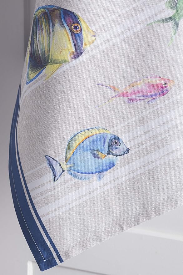 Maison d' Hermine Kitchen Towels Set of 3 100% Cotton 27.50" x 20" Reusable Cloth Tea Dish Towels Absorbent with Hanging Loop for Kitchen Farmhouse Hotel Spring Summer - Poisson