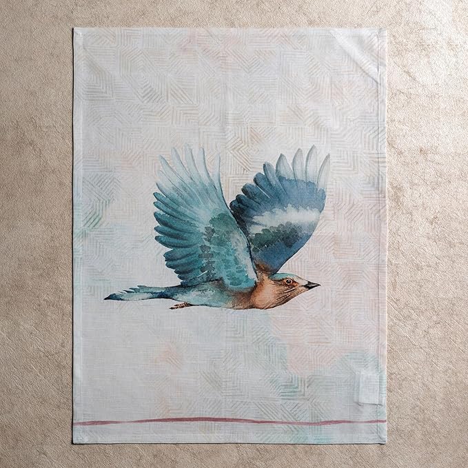 Maison d' Hermine Kitchen Towels Set of 3 100% Cotton 27.50" x 20" Reusable Cloth Tea Dish Towels Absorbent with Hanging Loop for Kitchen Farmhouse Hotel Spring Summer - Flying Birds
