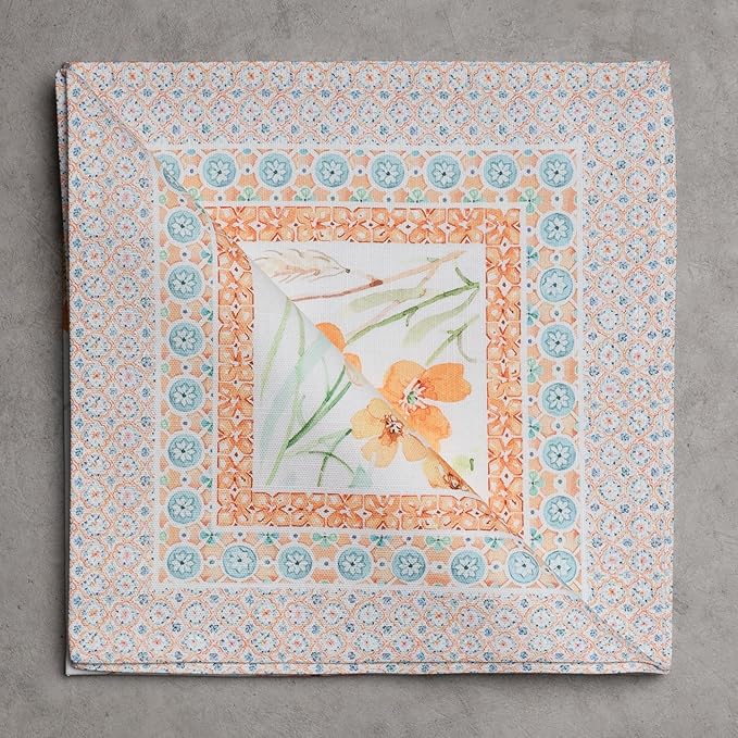 Maison d' Hermine 100% Cotton Cloth Napkins Set of 4 Everyday Reusable Square Napkins Cloth Washable Dinner Party Wedding Restaurant Hotel Kitchen Spring Summer (Summer Whisper, 20" x 20")