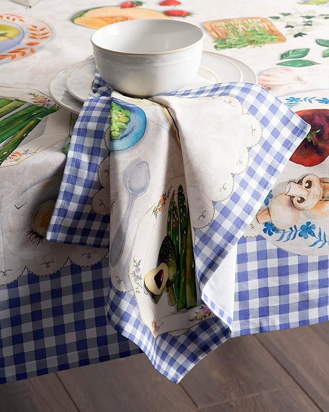 Maison d' Hermine 100% Cotton Cloth Napkins Set of 4 Everyday Reusable Square Napkins Cloth Washable Dinner Party Wedding Restaurant Hotel Kitchen Spring Summer (Gourmand, 20" x 20")