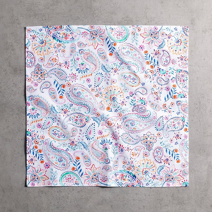 Maison d' Hermine 100% Cotton Cloth Napkins Set of 4 Everyday Reusable Square Napkins Cloth Washable Dinner Party Wedding Restaurant Hotel Kitchen Spring Summer (Indian Floral, 20" x 20")