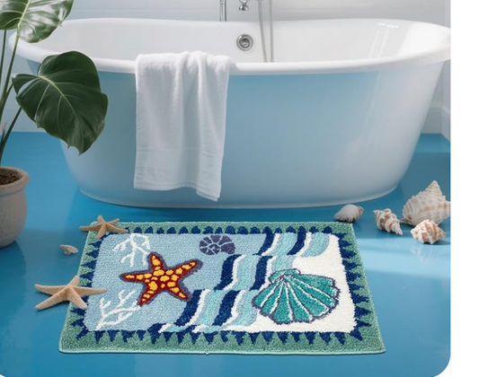 Bring Coastal Charm into Your Home with the Coastal Beach Bathroom Rug