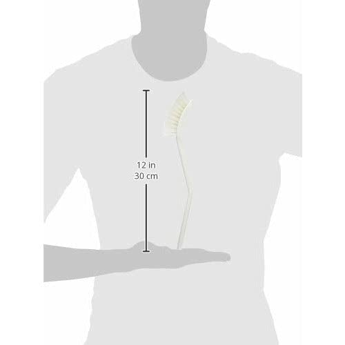 Vikan - Fine Dish Brush - Heavy-Duty, Narrow, Slip-Resistant Cleaning Brush, Polypropylene, Polyester Bristle, 11 Inch, White, (42875)