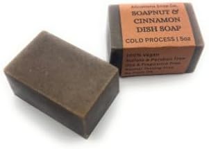 Allnations Soap Co - Handmade Solid Dish Soap Bar - Free of Dyes and Fragrance - 5oz - Unscented - Vegan (Soapnut & Cinnamon)