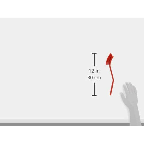 Vikan - Fine Dish Brush - Heavy-Duty, Narrow, Slip-Resistant Cleaning Brush, Polypropylene, Polyester Bristle, 11 Inch, Red, (42874)
