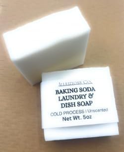 Allnations Soap Co - Handmade Solid Dish Soap Bar - Free of Dyes and Fragrance - 5oz - Unscented - Vegan (Baking Soda)